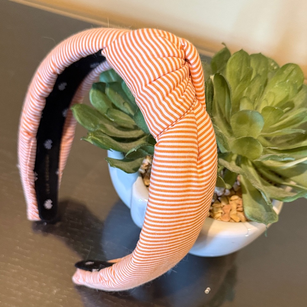 Lele Sadoughi Tangerine Striped Headband